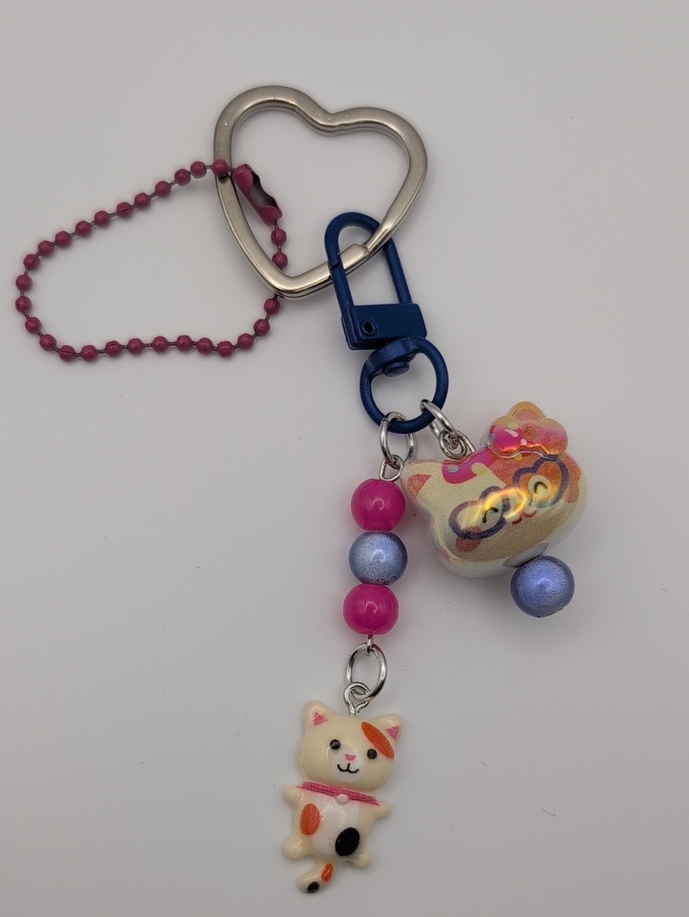 Handmade Cute Kawaii Cat Charm Keychain - *Customizable